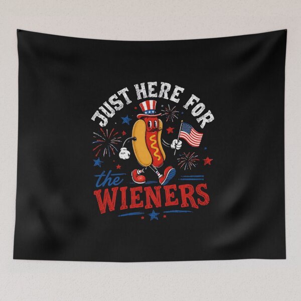 Item preview, Just Here For The Wieners Fourth Of July Patriotic Hot Dog Lover designed and sold by HumansStuck12.