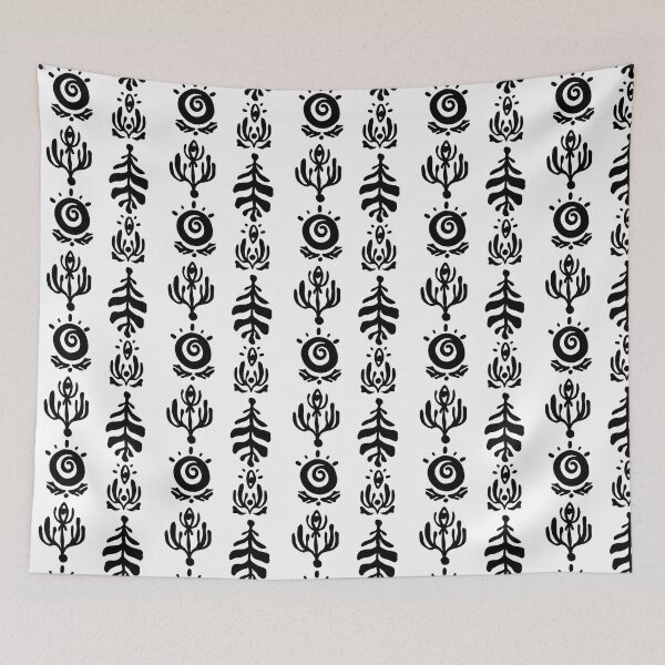 Item preview, ethnic motifs: stylized suns with spirals and floral silhouettes designed and sold by NaumStock.
