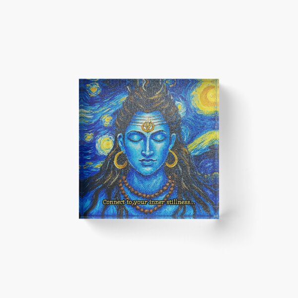 Item preview, Lord Shiva Meditation Quote Canvas Painting Art designed and sold by littleearty.
