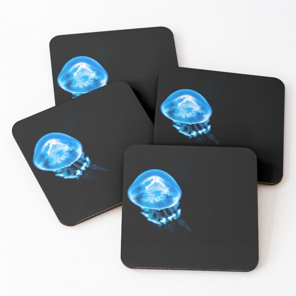 Item preview, Blue jellyfish on a black background designed and sold by XaviFotografia.