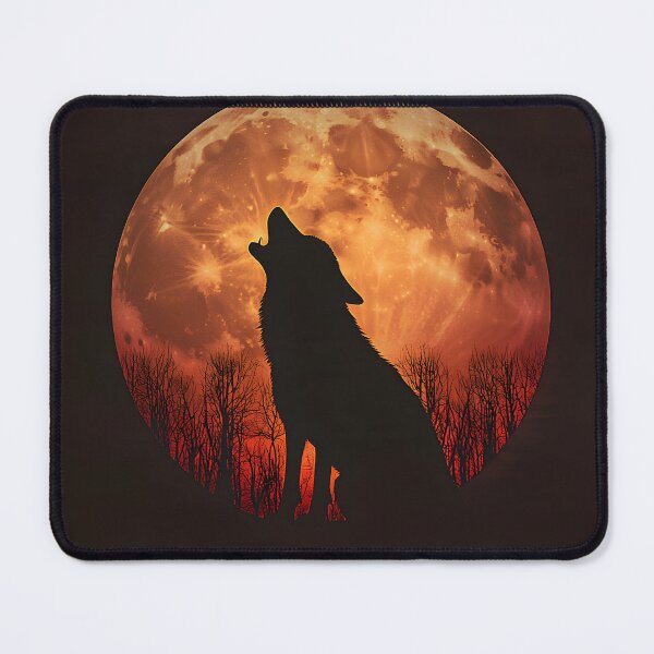 Item preview, Moonlit wolf howling in dark forest designed and sold by Checho30.