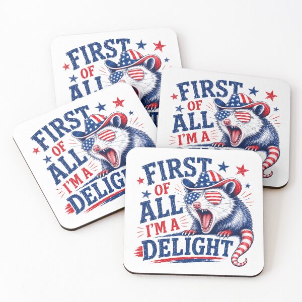 Item preview, First Of All I'm A Delight Patriotic Opossum American Humor designed and sold by RetroMini2026.