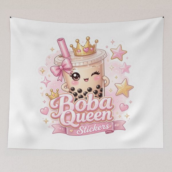 Item preview, Boba Queen Kawaii Sticker designed and sold by Stylestickers55.