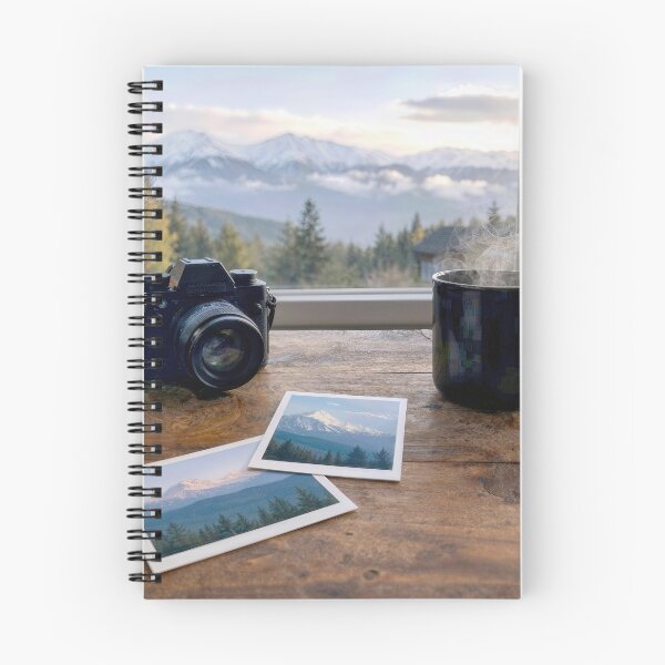 Item preview, Mountain Scene Snapshots with Camera and Coffee designed and sold by Maria Dryfhout.