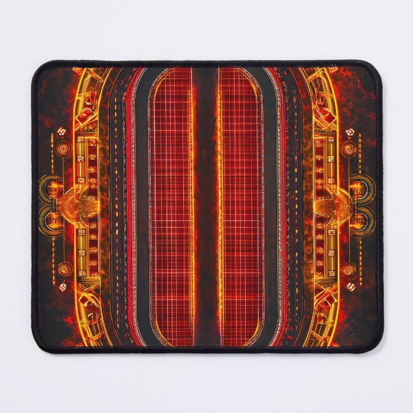 Item preview, Futuristic fiery ruby red circuit artwork designed and sold by Checho30.