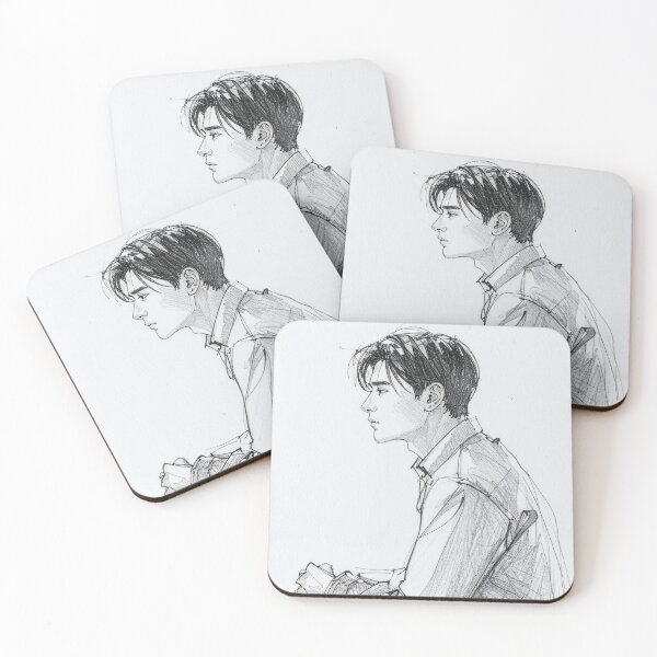 Item preview, Minimalist Anime Man Pencil Sketch Portrait designed and sold by BetweenForms.