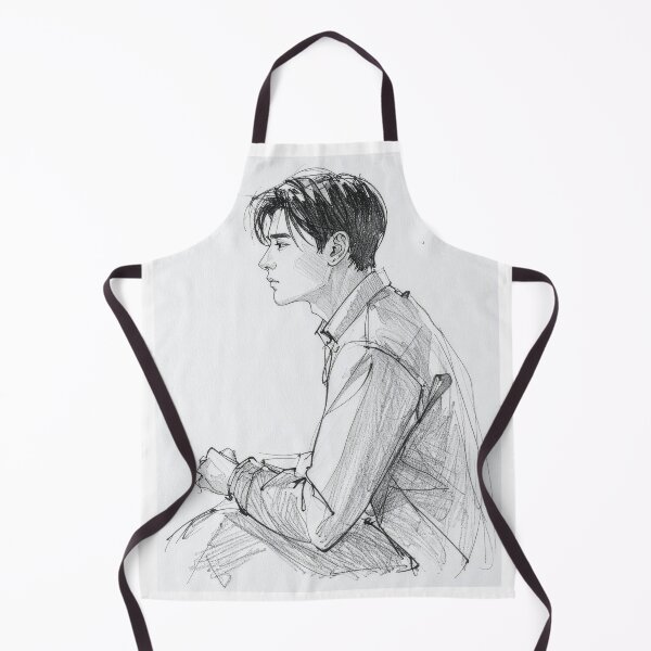 Item preview, Minimalist Anime Man Pencil Sketch Portrait designed and sold by BetweenForms.