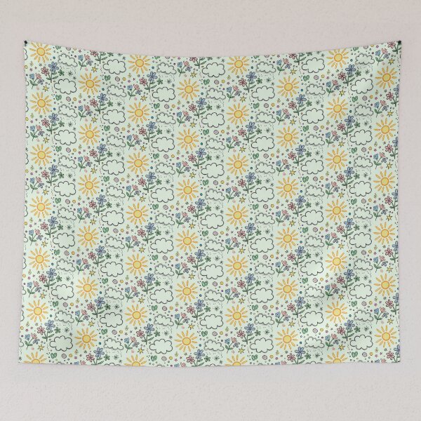 Item preview, Colorful Kidcore Doodle Art Sun Flowers and Stars designed and sold by SholoStudio.
