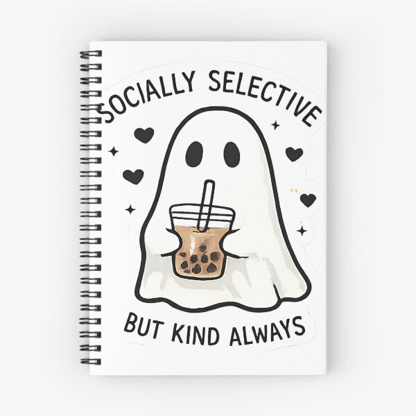 Item preview, Socially Selective But Kind Always - Cute Ghost Boba Quote designed and sold by muhammadkhafidh.