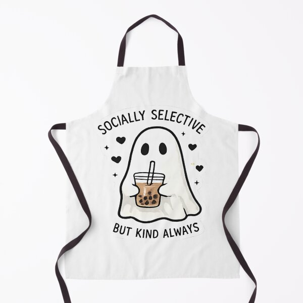 Item preview, Socially Selective But Kind Always - Cute Ghost Boba Quote designed and sold by muhammadkhafidh.