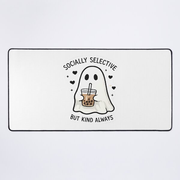 Item preview, Socially Selective But Kind Always - Cute Ghost Boba Quote designed and sold by muhammadkhafidh.