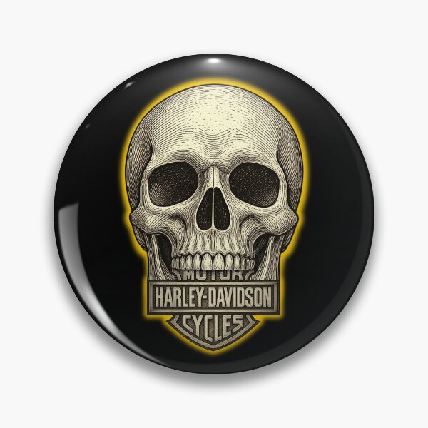 Item preview, Vintage Skull Harley Motorcycle Emblem designed and sold by mnurkowski.
