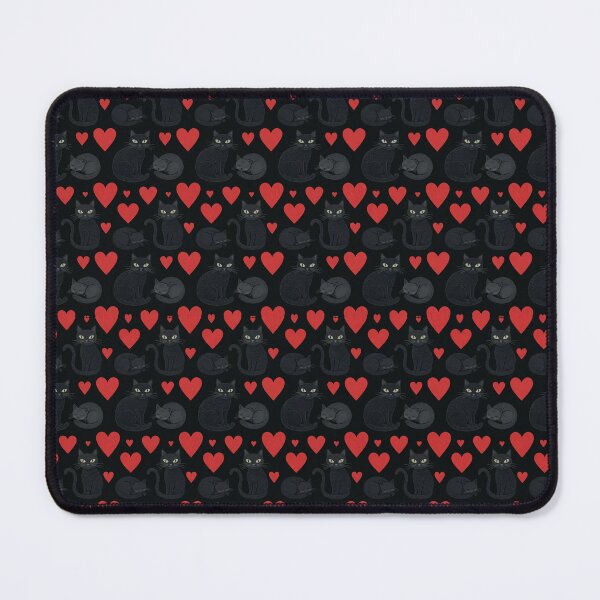 Item preview, Black Cats and Red Hearts Seamless Pattern designed and sold by Pioneer Spirit Market.