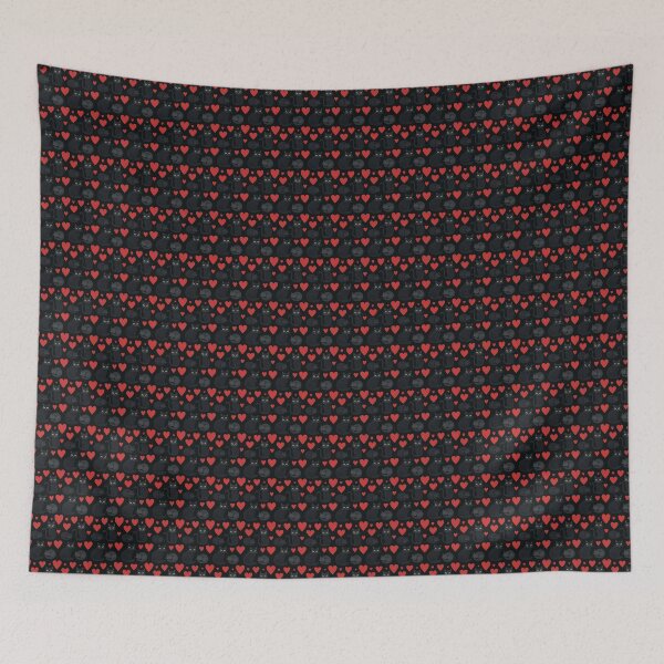 Item preview, Black Cats and Red Hearts Seamless Pattern designed and sold by Pioneer Spirit Market.