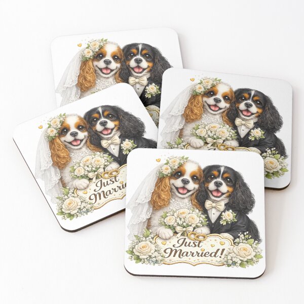 Item preview, Just married Blenheim/Tri Cavaliers designed and sold by SpottyRainbow.