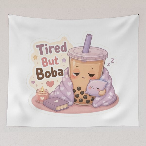 Item preview, Tired But Boba Cute Sticker designed and sold by Stylestickers55.