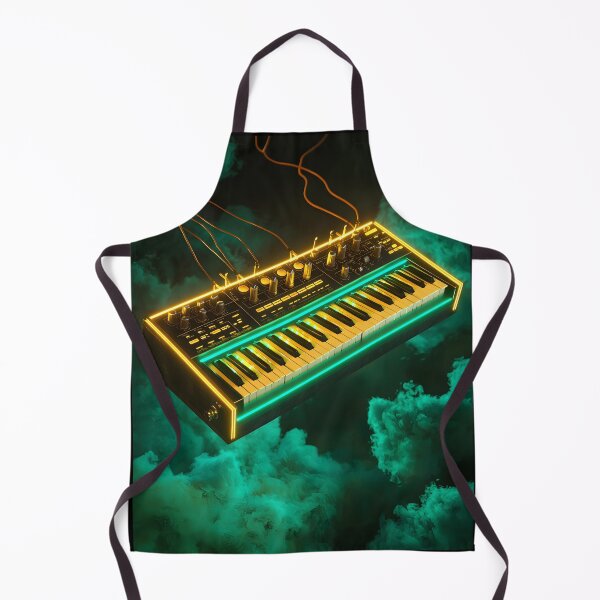 Item preview, Retro synthwave keyboard in emerald clouds designed and sold by Checho30.