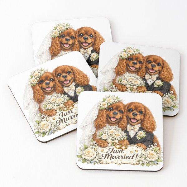 Item preview, Just married Ruby/Ruby Cavaliers designed and sold by SpottyRainbow.