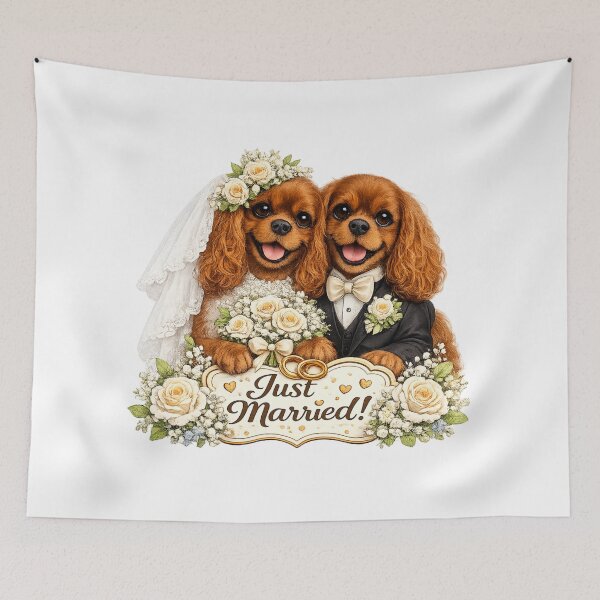 Item preview, Just married Ruby/Ruby Cavaliers designed and sold by SpottyRainbow.