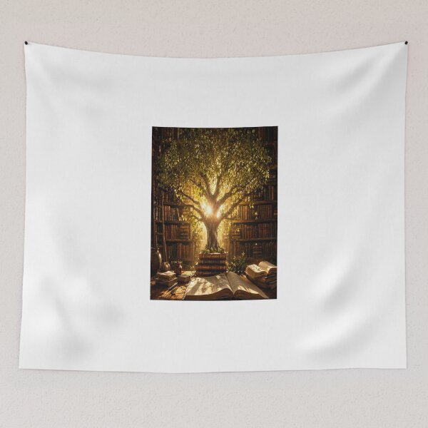 Item preview, Enchanted Library Tree | Magical Book Tree Illustration designed and sold by BHOWMIK STORE.