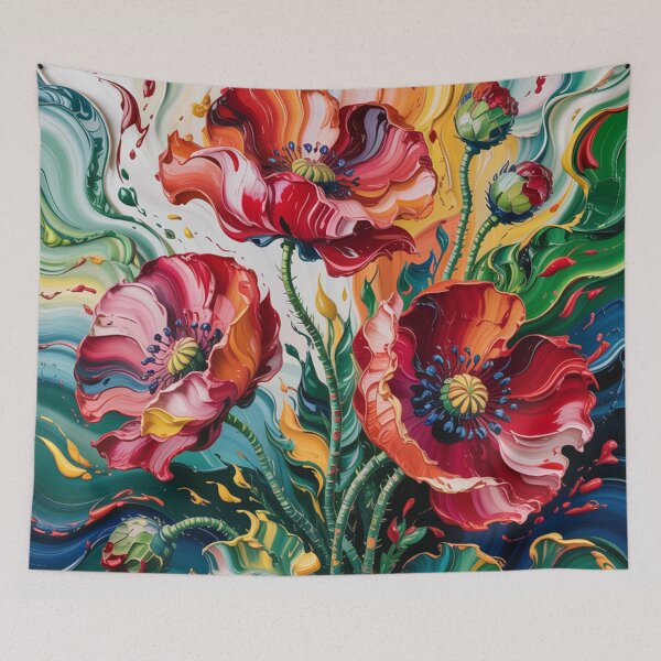Item preview, Colorful poppies,oil paint. designed and sold by elegantpaterns.