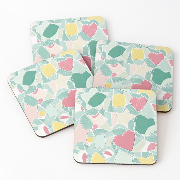 Item preview, Pastel Mosaic Hearts and Stars designed and sold by Szpaku desart .