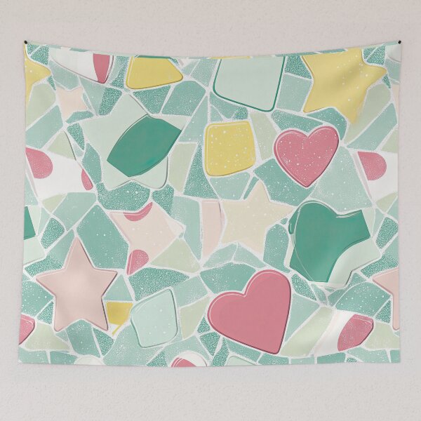 Item preview, Pastel Mosaic Hearts and Stars designed and sold by Szpaku desart .