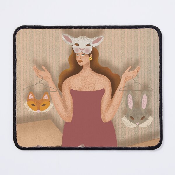 Item preview, Whimsical Woman In Mask Popping Out Box designed and sold by Grin Katalina Floral Patterns & Cozy Art.