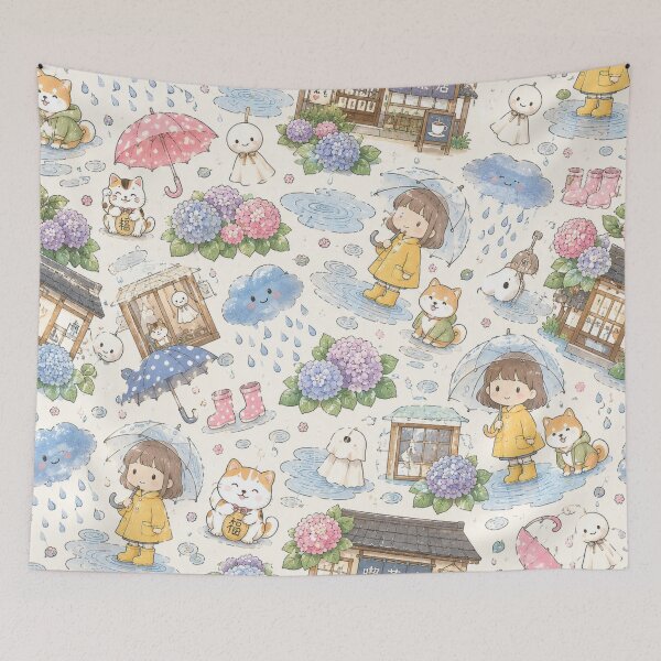 Item preview, Cute Rainy Day Kawaii Japanese Pattern designed and sold by 0606PM.