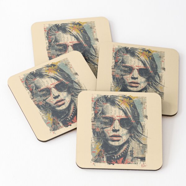Item preview,  Retro Newspaper Collage Woman Portrait Grunge Art designed and sold by ERODED SELF.