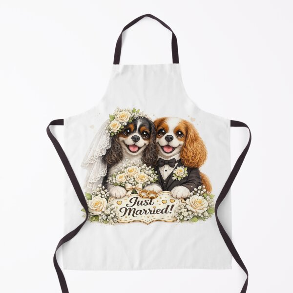 Item preview, Just married Tri/Blenheim Cavaliers designed and sold by SpottyRainbow.