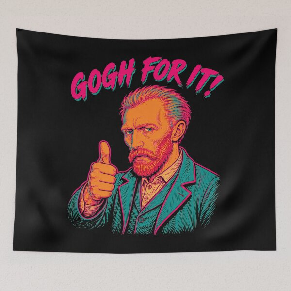 Item preview, Gogh For It Neon Artist Pun designed and sold by Victor Shadehorn.