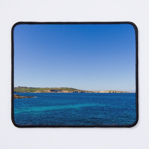 Item preview, Tranquil Blue Seascape With Rocky Coastline, Clear Sky and Distant Shoreline Panorama designed and sold by Nmallia.