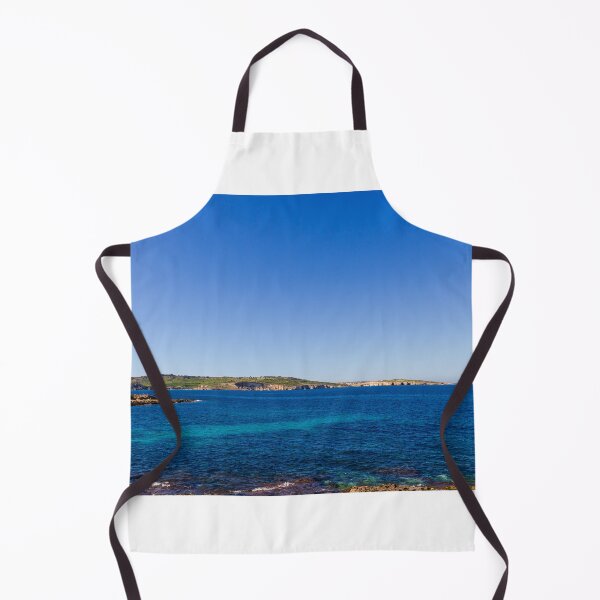 Item preview, Tranquil Blue Seascape With Rocky Coastline, Clear Sky and Distant Shoreline Panorama designed and sold by Nmallia.