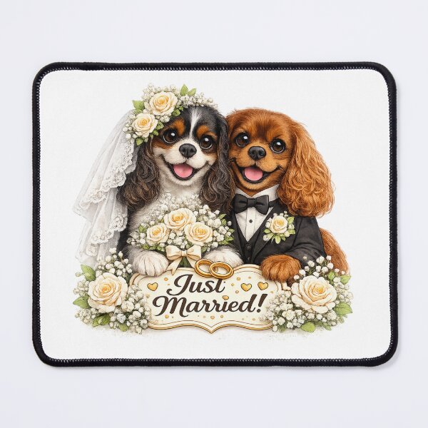Item preview, Just married Tri/Ruby Cavaliers designed and sold by SpottyRainbow.