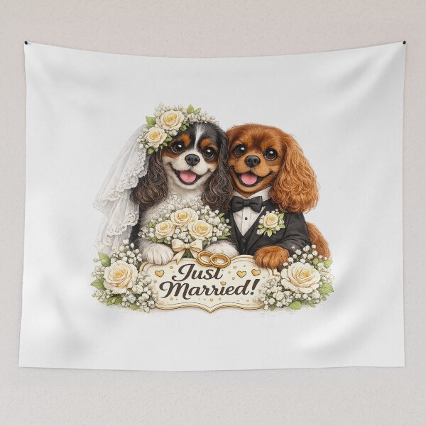 Item preview, Just married Tri/Ruby Cavaliers designed and sold by SpottyRainbow.