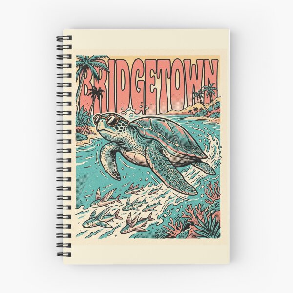Item preview, Retro Pop Art Bridgetown Barbados Sea Turtle designed and sold by DuckOddity.