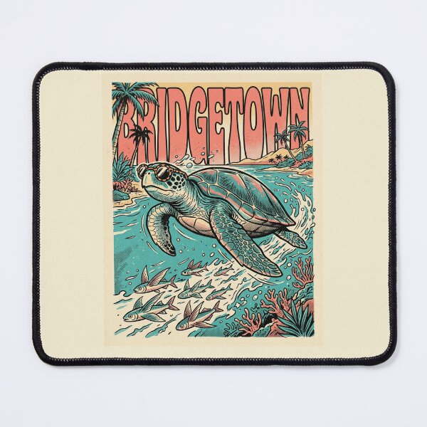 Item preview, Retro Pop Art Bridgetown Barbados Sea Turtle designed and sold by DuckOddity.