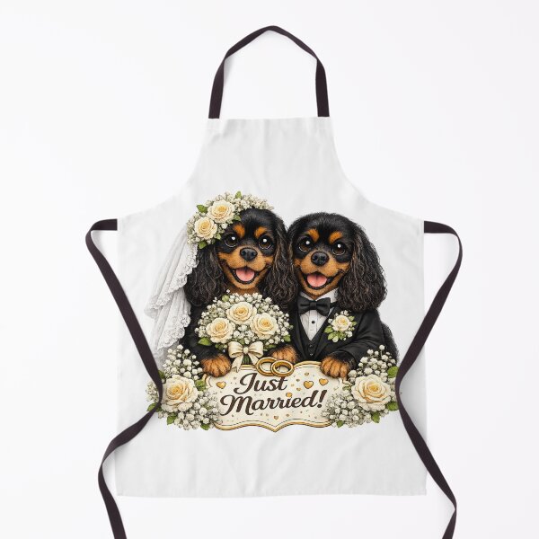 Item preview, Just married Black and Tan/Black and Tan Cavaliers designed and sold by SpottyRainbow.