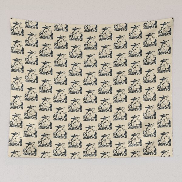 Item preview, Minimalist Ukiyo-e Bridgetown Barbados Flying Fish designed and sold by DuckOddity.