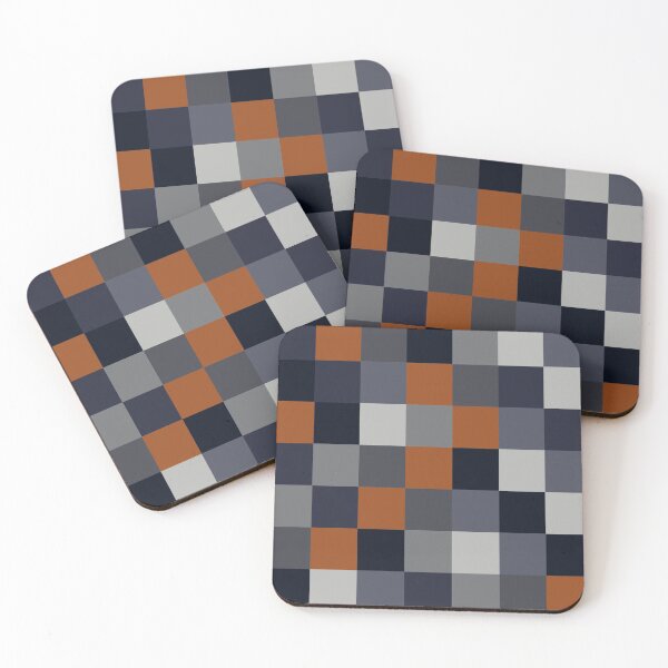 Item preview, Navy & rust squares designed and sold by BlertaDK.