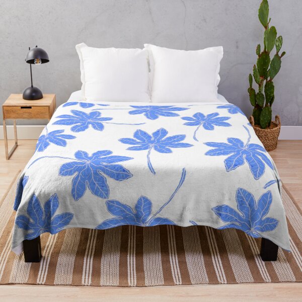 Item preview, Aesthetic Blue Tropical Leaves Pattern designed and sold by altastudio.