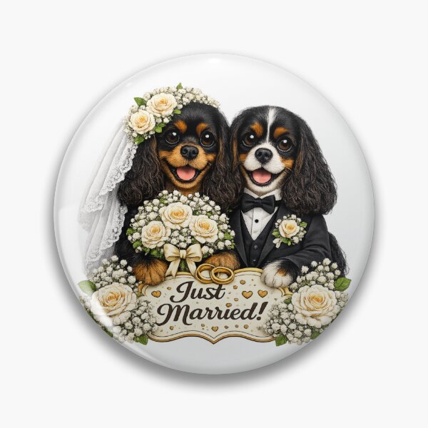 Item preview, Copy of Just married Black and Tan/Tri Cavaliers designed and sold by SpottyRainbow.