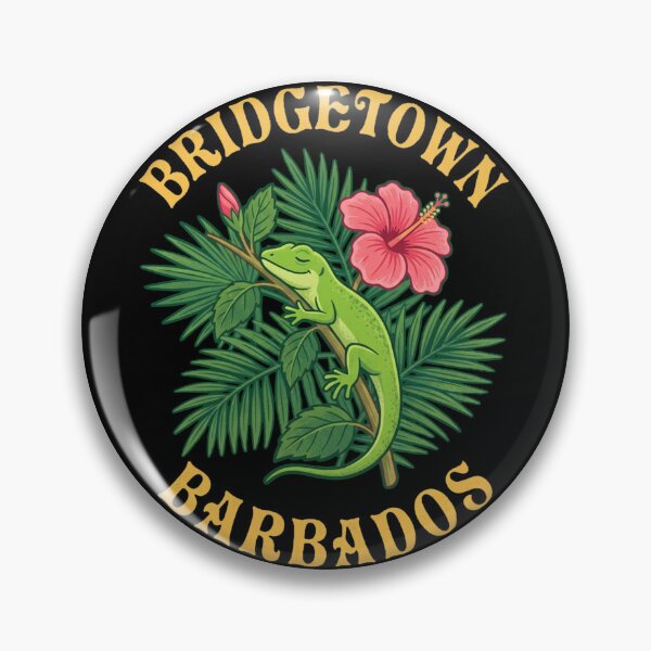 Item preview, Retro Flat Bridgetown Barbados Tropical Lizard designed and sold by DuckOddity.