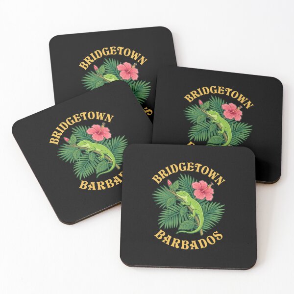Item preview, Retro Flat Bridgetown Barbados Tropical Lizard designed and sold by DuckOddity.