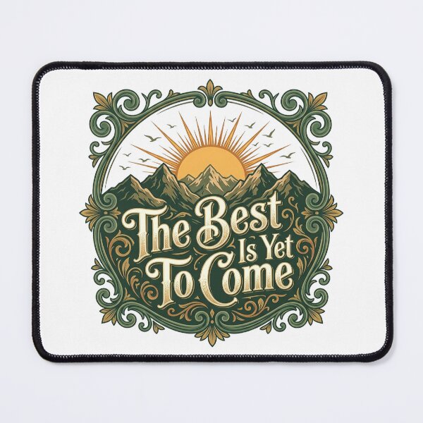 Item preview, Vintage "The Best Is Yet To Come" Mountain Sunrise Inspirational T-Shirt designed and sold by Ponsak.