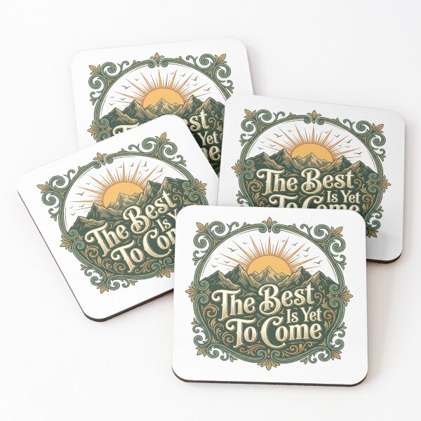 Item preview, Vintage "The Best Is Yet To Come" Mountain Sunrise Inspirational T-Shirt designed and sold by Ponsak.