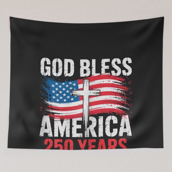Item preview, God Bless America 1776 2026 250 Years Christian Cross Flag designed and sold by CriseldaBruning.