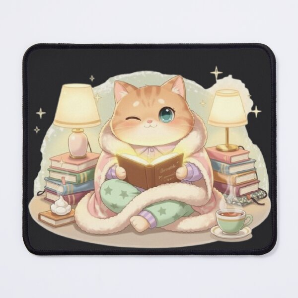 Item preview, Cozy Ginger Cat Reading Magic Book designed and sold by Moody Vibes Studio.