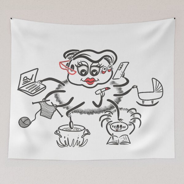 Item preview, Multitasking Spider Minimal Line Art Illustration designed and sold by Samaya-.